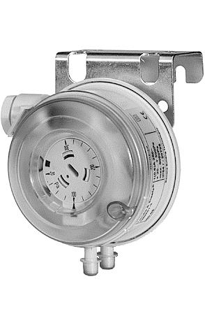 Presostato diferencial para la detección de flujo en conductos de aire o alarma de filtro colmatado.